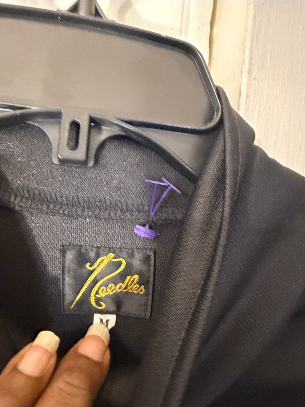 Needles Track Jacket Men’s Medium Black Purple Stripes Butterfly Logo Japan - Picture 5 of 10